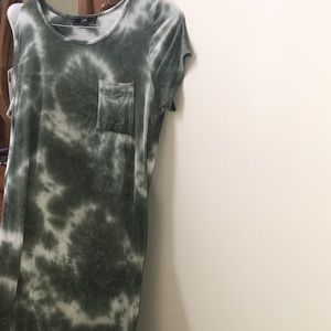 Distressed tie-dye t-shirt dress